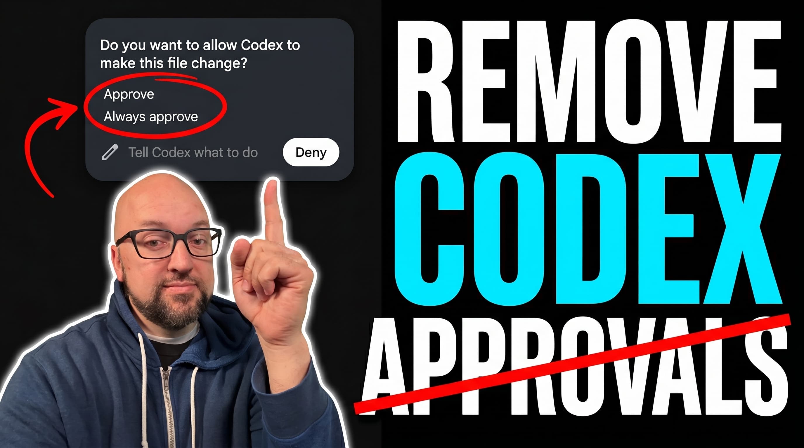 Remove Codex approvals — paste-ready Codex prompt to stop the constant 'Do you want to allow Codex' interruptions